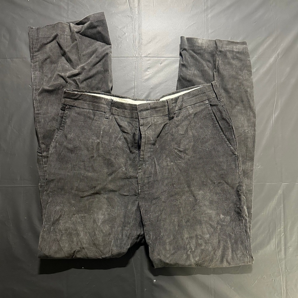 River Trader Mens Gray Corduroy Pants Straight Leg Trousers Size 34/32